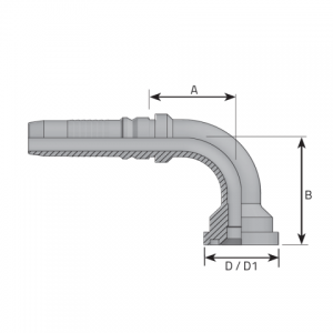 Interlock flange code 62 90° elbow 6000psi. (KF90P)